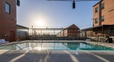 a pool in a courtyard