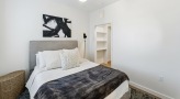 a bed in a room